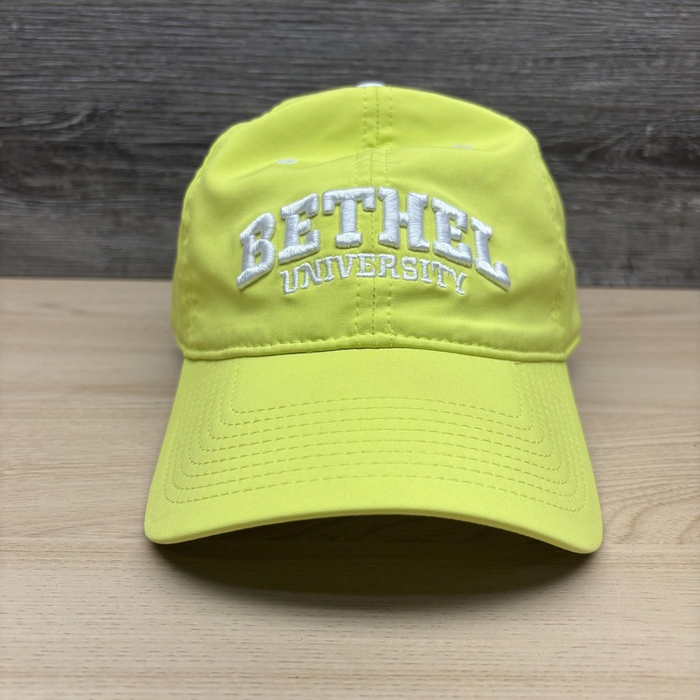 Bethel University Hat Cap Strap Back Mens One Size Yellow College BU Embroidered